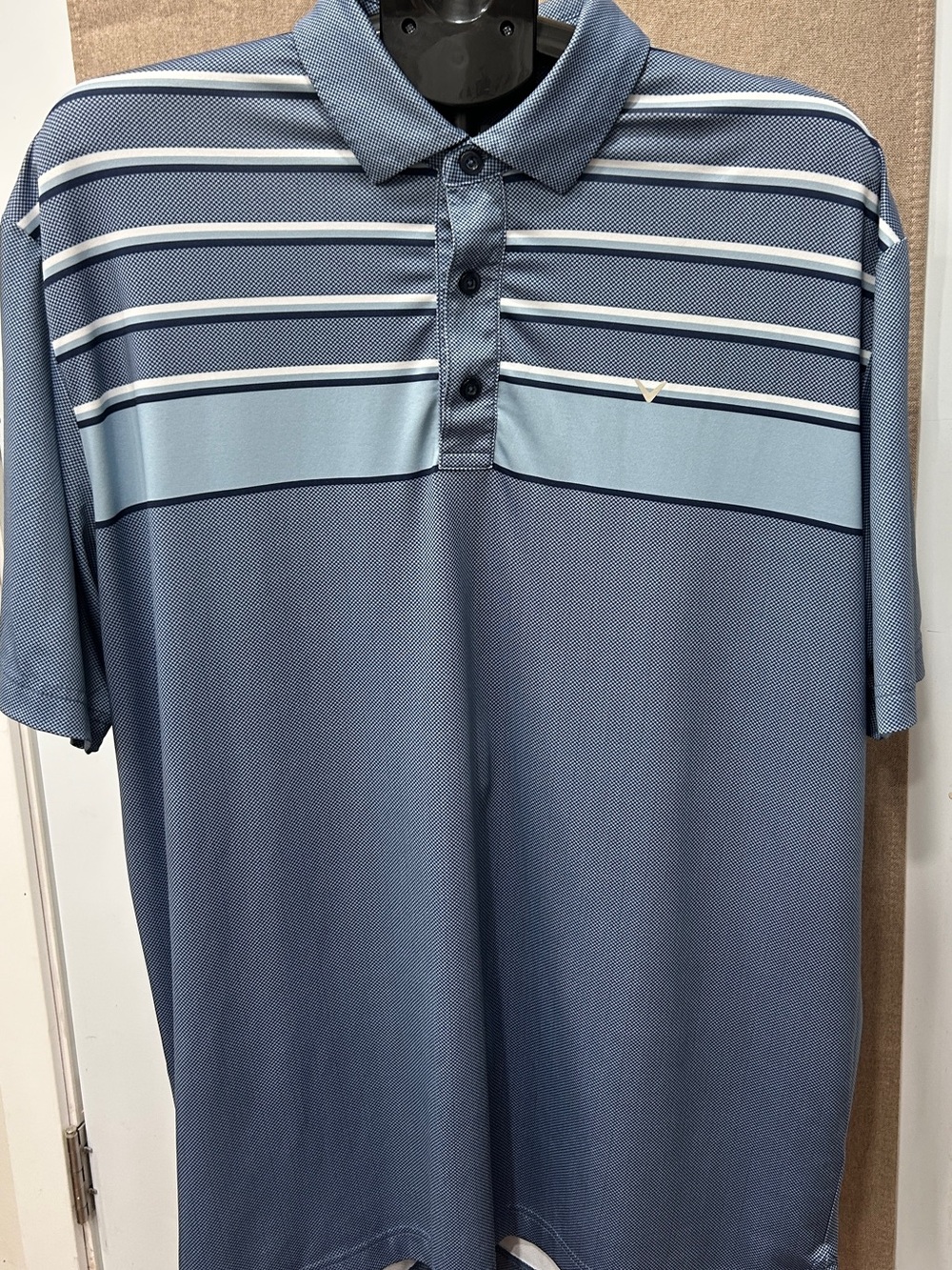 Callaway Men's Blue Striped Performance Polo